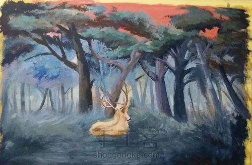 【水粉画】——风景 第6步