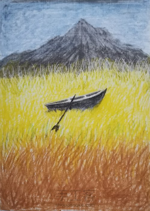 油画棒——《船》 第3步