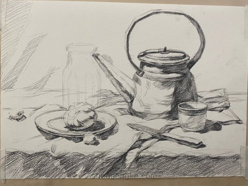 【素描】——《静物色稿》 第2步