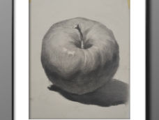 一个苹果的绘画方式。