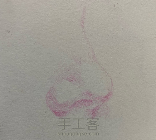 【彩铅五官】——《鼻子画法》 第4步