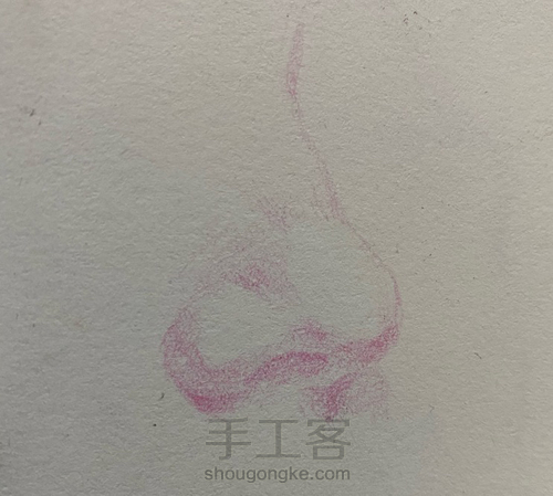 【彩铅五官】——《鼻子画法》 第4步