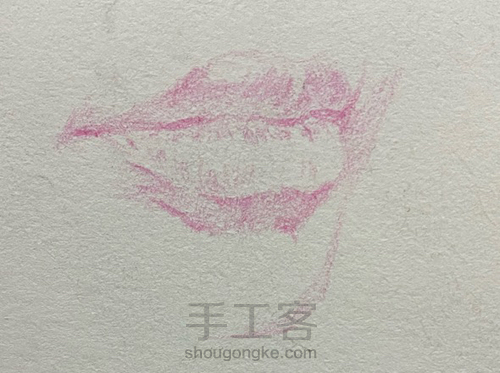 【彩铅五官】——《嘴巴画法》 第3步