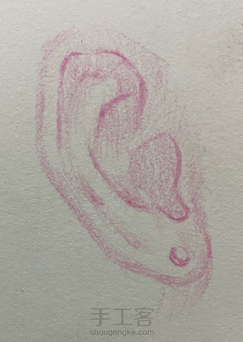 【彩铅五官】——《耳朵画法》 第3步
