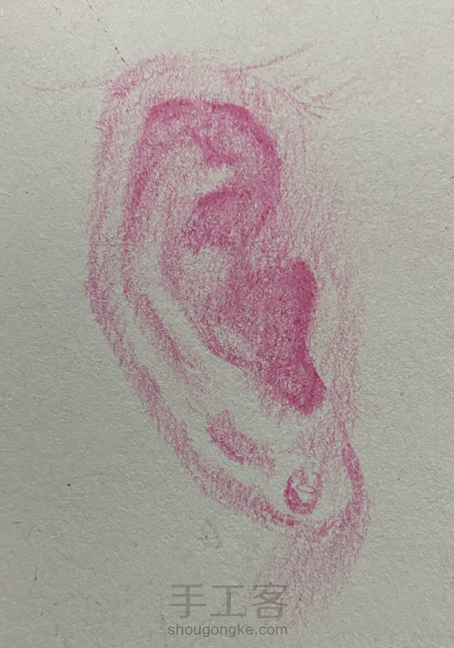 【彩铅五官】——《耳朵画法》 第4步