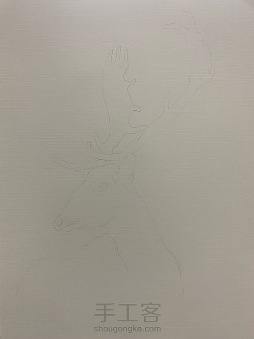 【油画棒】——《麋鹿》 第1步
