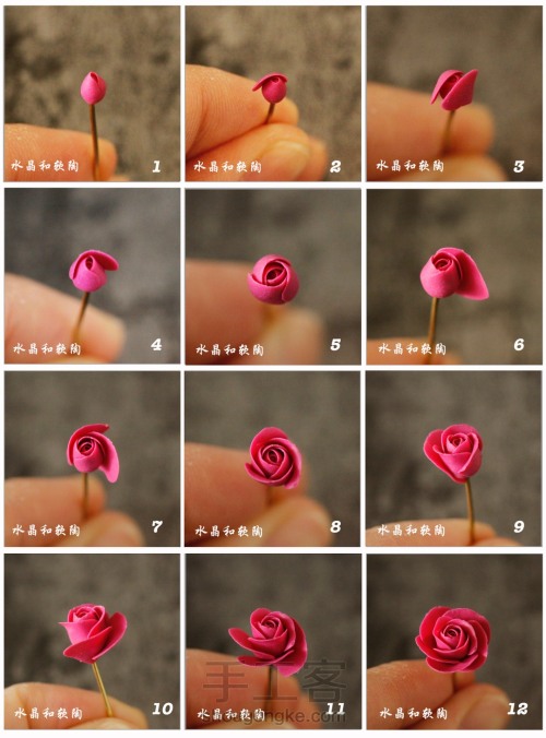 如何做一朵栩栩如生的软陶玫瑰 第11步