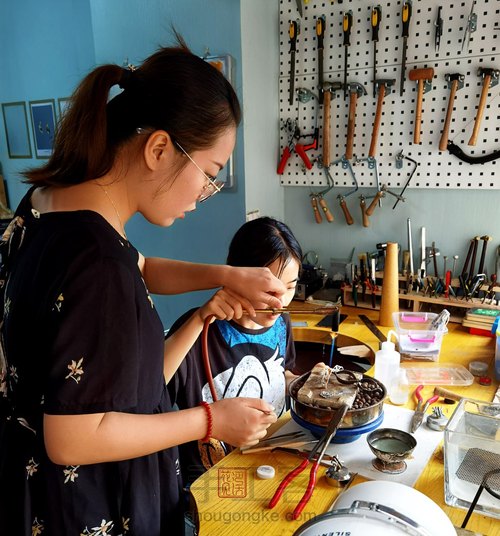 【花丝镶嵌】花见溪初级课程学员毕业作品—鹤翔九皋 第9步