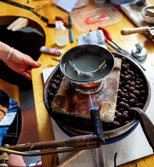 【花丝镶嵌】花见溪初级课程学员毕业作品—鹤翔九皋 第13步