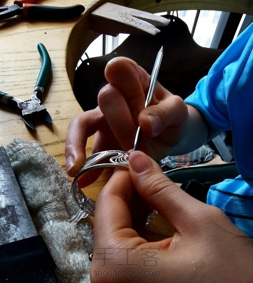 【花丝镶嵌】花见溪初级课程学员毕业作品—鹤翔九皋 第17步