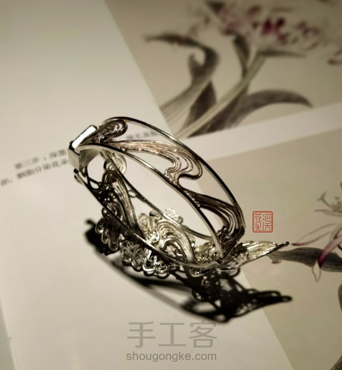 【花丝镶嵌】花见溪初级课程学员毕业作品—鹤翔九皋 第20步