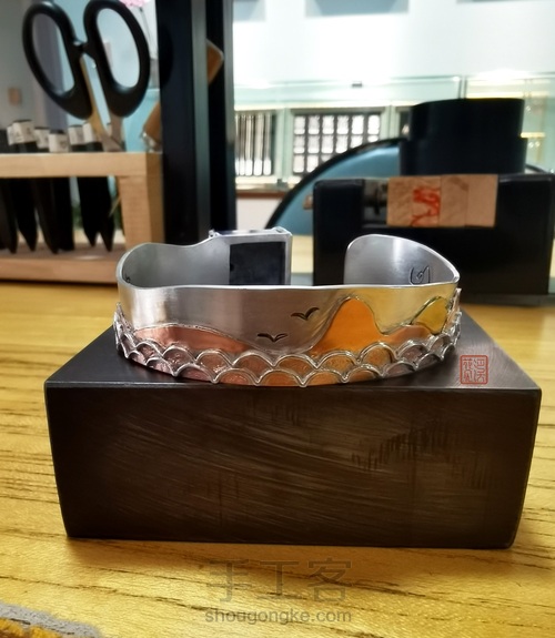 【创意金工】花见溪金工基础多色设计综合创意立体镶嵌手镯 第9步