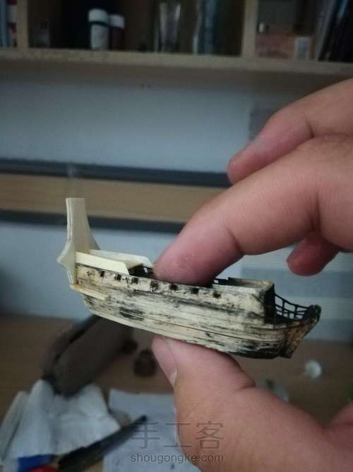 安妮女王复仇号瓶中船加勒比海盗系列 第4步