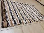非常简单的一款条纹编织地毯，需要的只有耐心！

成品尺寸：宽55长75