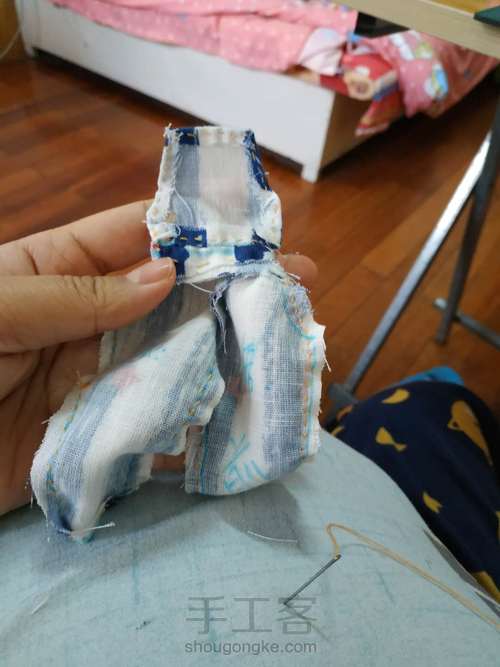 30CM心怡娃娃——娃衣——背带裤 第11步