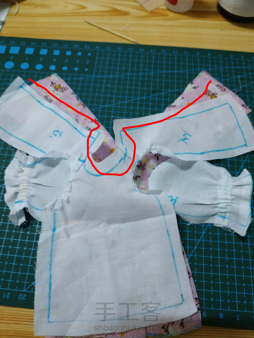 6分娃衣——A版春秋长袖连衣裙 第11步