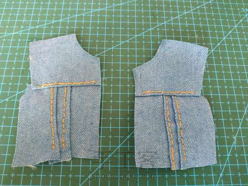 小布牛仔上衣 第3步