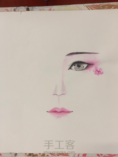 桃花姬 手绘 第4步