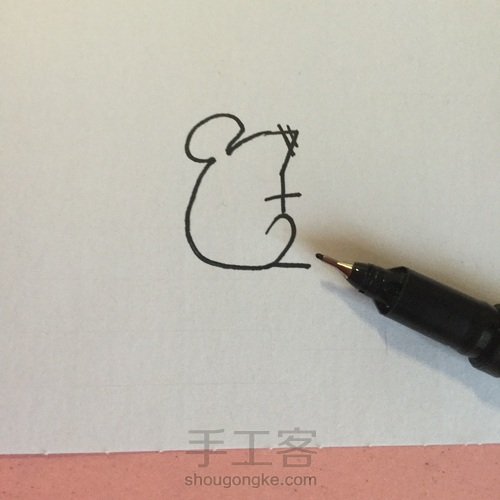 【荷花舞者】老鼠简笔画 第6步