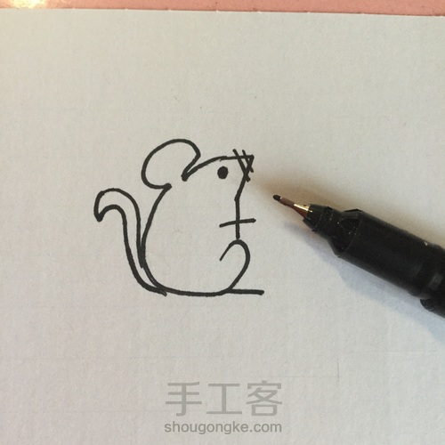 【荷花舞者】老鼠简笔画 第8步