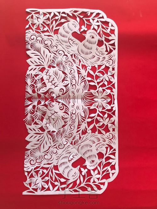 无稿剪纸——百年好合,金玉满堂 第7步