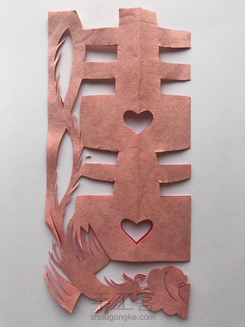 无稿剪纸——凤戏牡丹 第5步