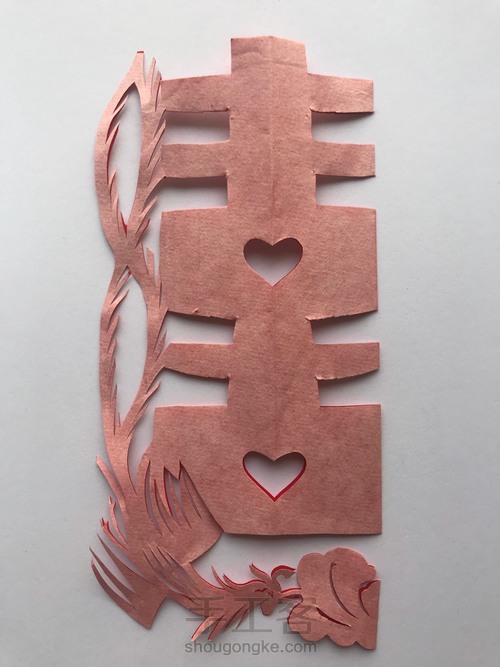 无稿剪纸——凤戏牡丹 第6步