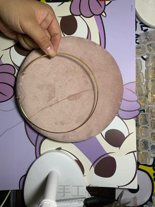 手工绕线珍珠项圈学着做 第2步