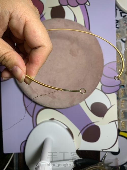 手工绕线珍珠项圈学着做 第4步