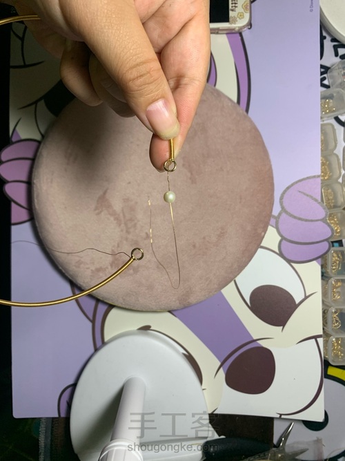 手工绕线珍珠项圈学着做 第6步