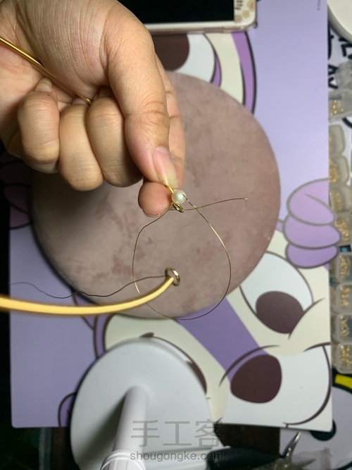 手工绕线珍珠项圈学着做 第7步