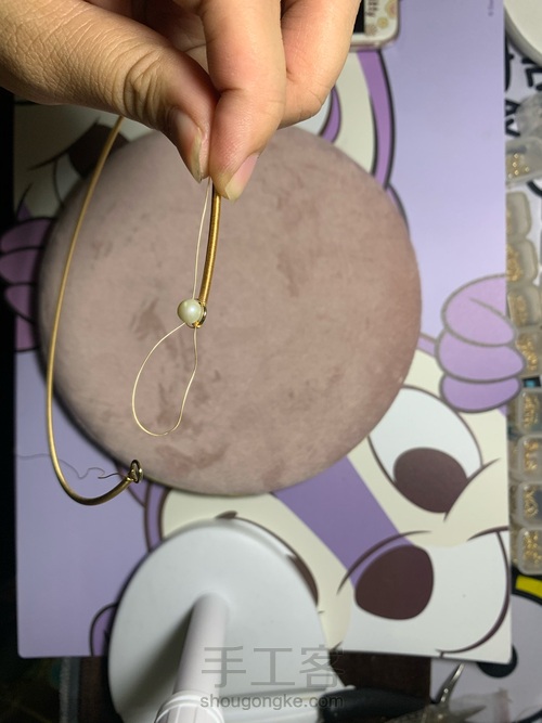 手工绕线珍珠项圈学着做 第9步