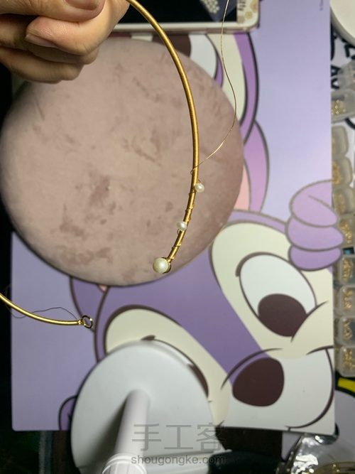 手工绕线珍珠项圈学着做 第12步