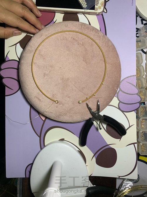 手工绕线珍珠项圈学着做 第13步