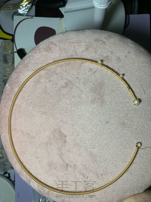 手工绕线珍珠项圈学着做 第14步