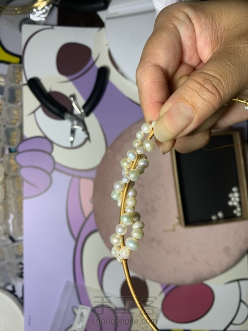 手工绕线珍珠项圈学着做 第19步