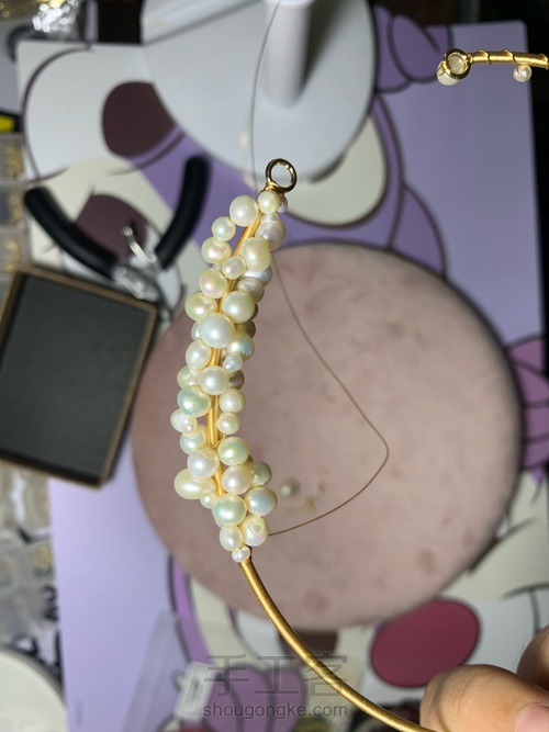 手工绕线珍珠项圈学着做 第20步