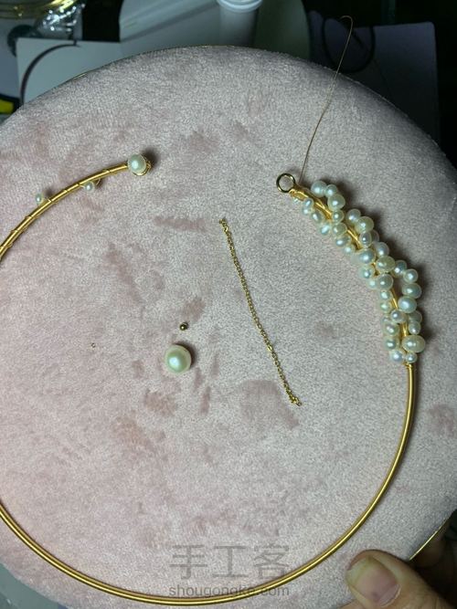 手工绕线珍珠项圈学着做 第21步