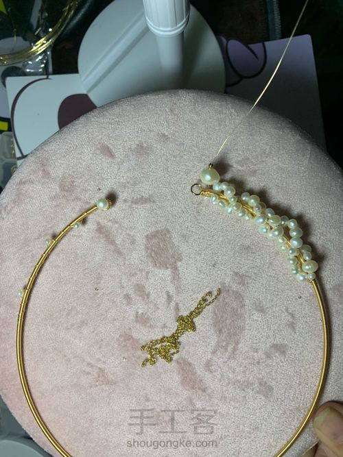 手工绕线珍珠项圈学着做 第22步