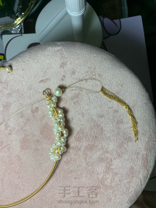 手工绕线珍珠项圈学着做 第24步