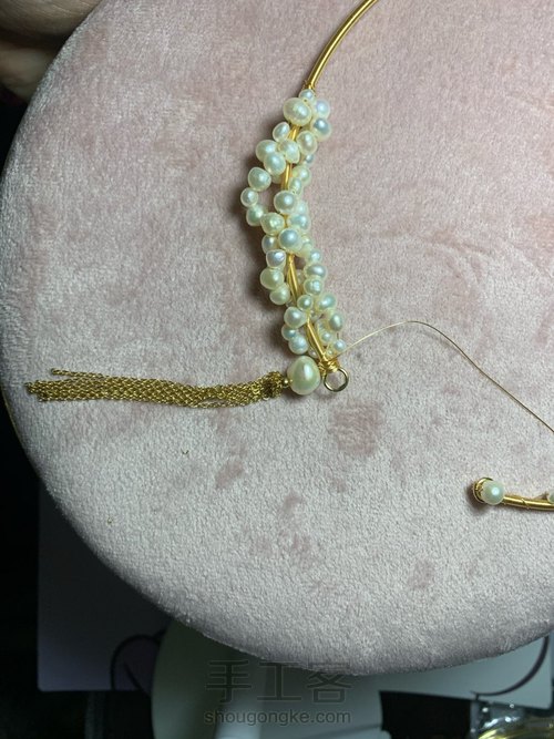 手工绕线珍珠项圈学着做 第26步
