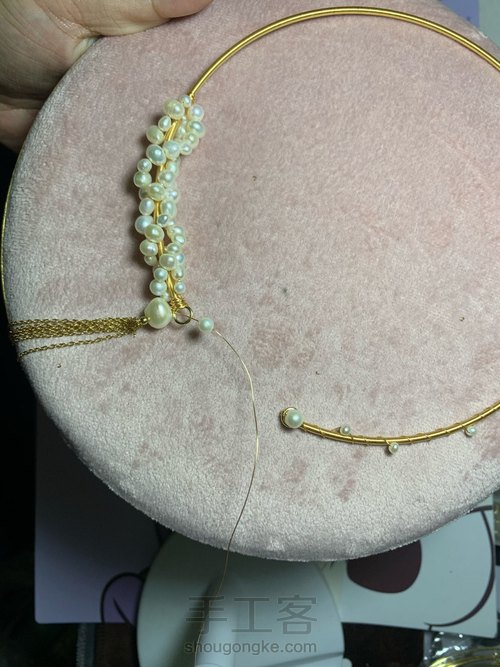 手工绕线珍珠项圈学着做 第27步