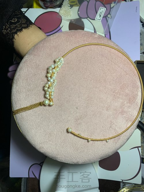 手工绕线珍珠项圈学着做 第28步
