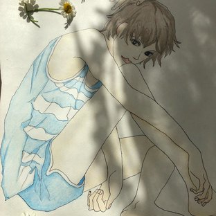 彩铅画～咖啡凉了，我们的故事至此剧终。