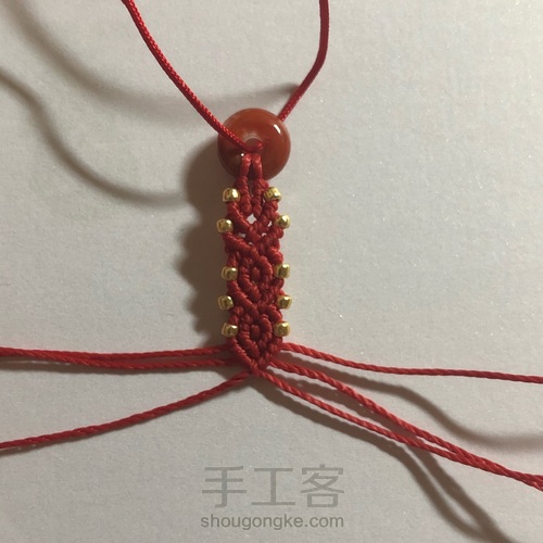 ʕΘ▲Θʔ 古典串珠手绳 第11步