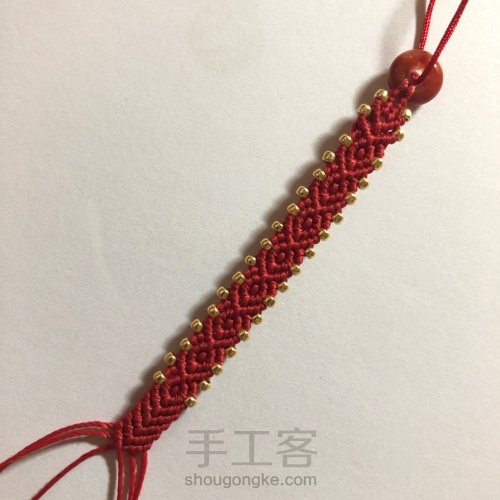 ʕΘ▲Θʔ 古典串珠手绳 第12步