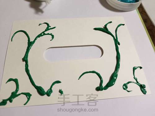 【刮刀画】挑战用水粉画原料画刮刀画……不能说是挑战成功，只能说是一言难尽…… 第2步