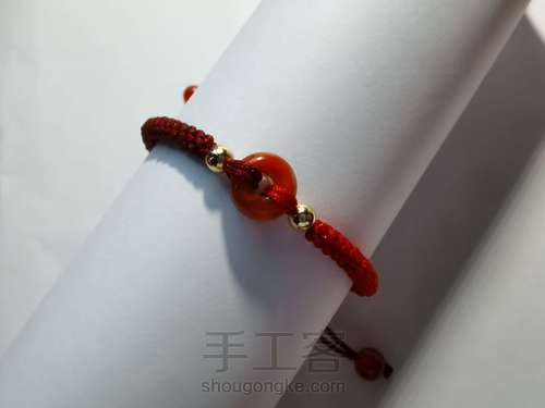 双色玉米结手链 第7步