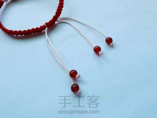 南红小花手链 第13步