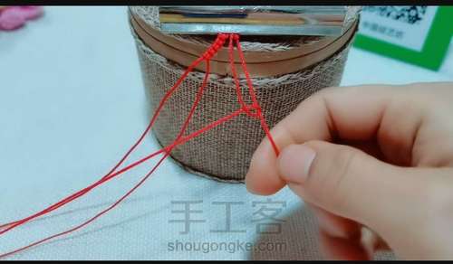 雀头结爱心手绳 第13步
